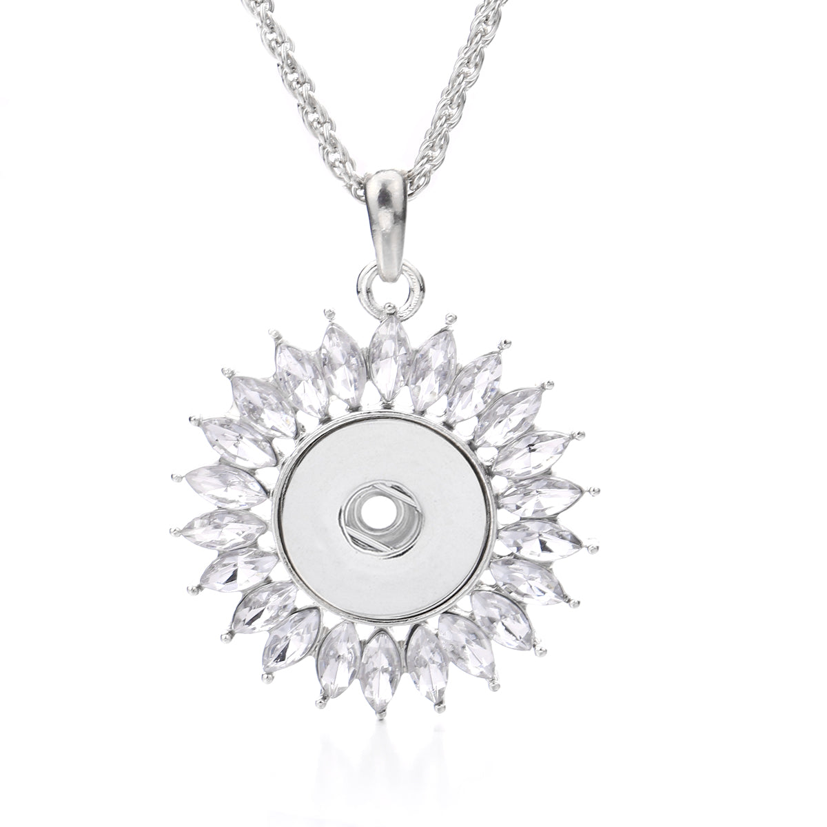 Rainbow Sunburst Snap Charm | 18mm Crystal Interchangeable Pendant