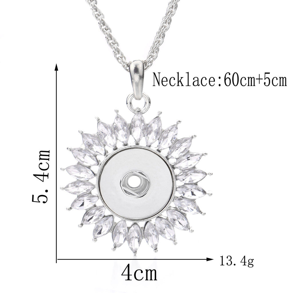 Rainbow Sunburst Snap Charm | 18mm Crystal Interchangeable Pendant