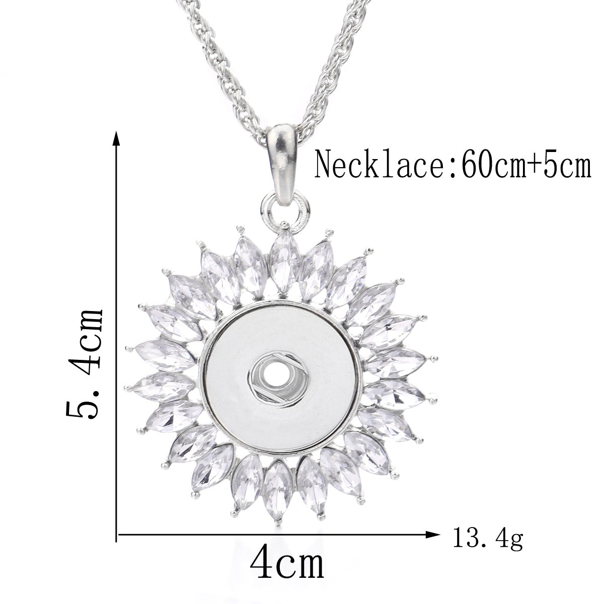 Rainbow Sunburst Snap Charm | 18mm Crystal Interchangeable Pendant