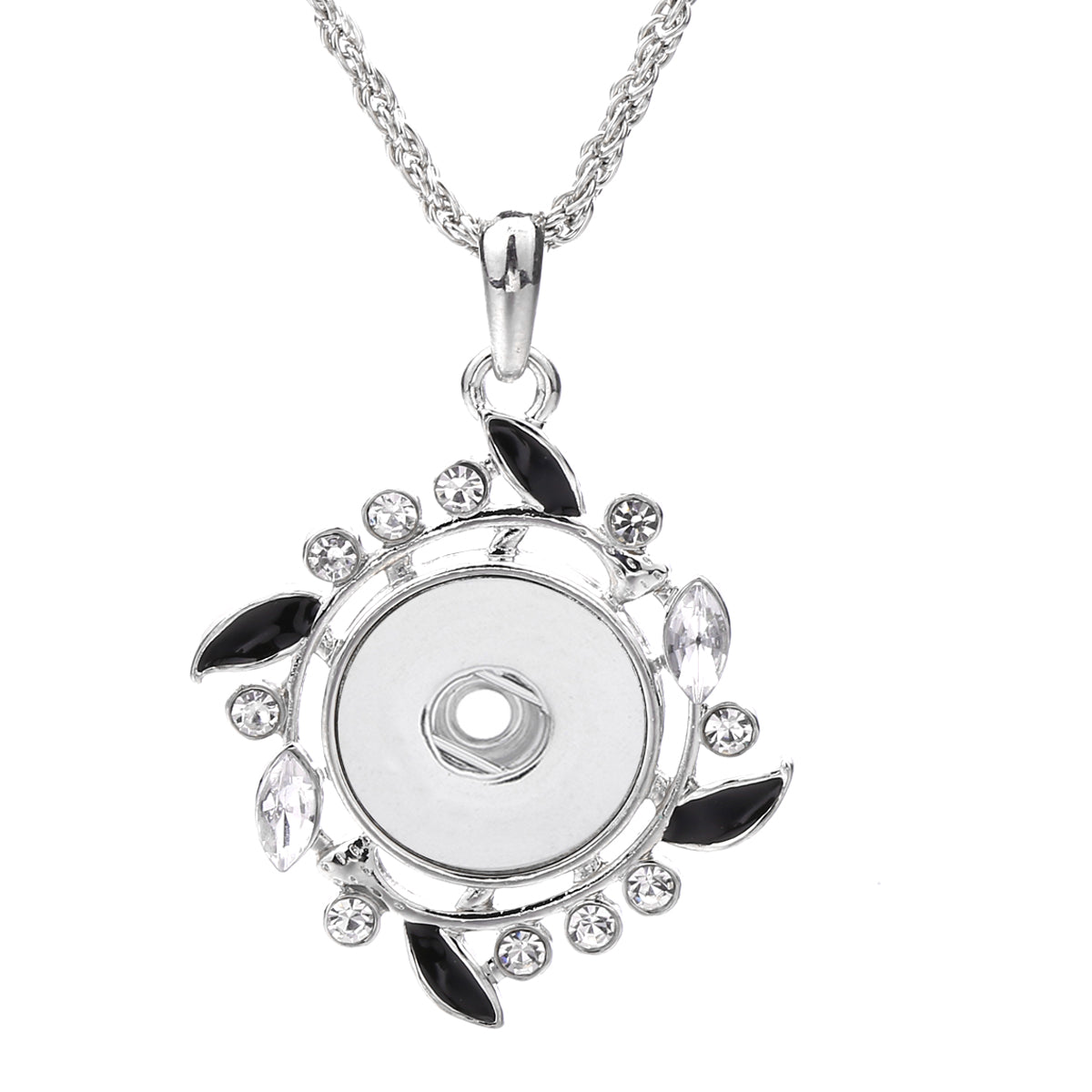 Vintage Laurel Leaf Snap Charm | 18mm Crystal Botanical Interchangeable Pendant