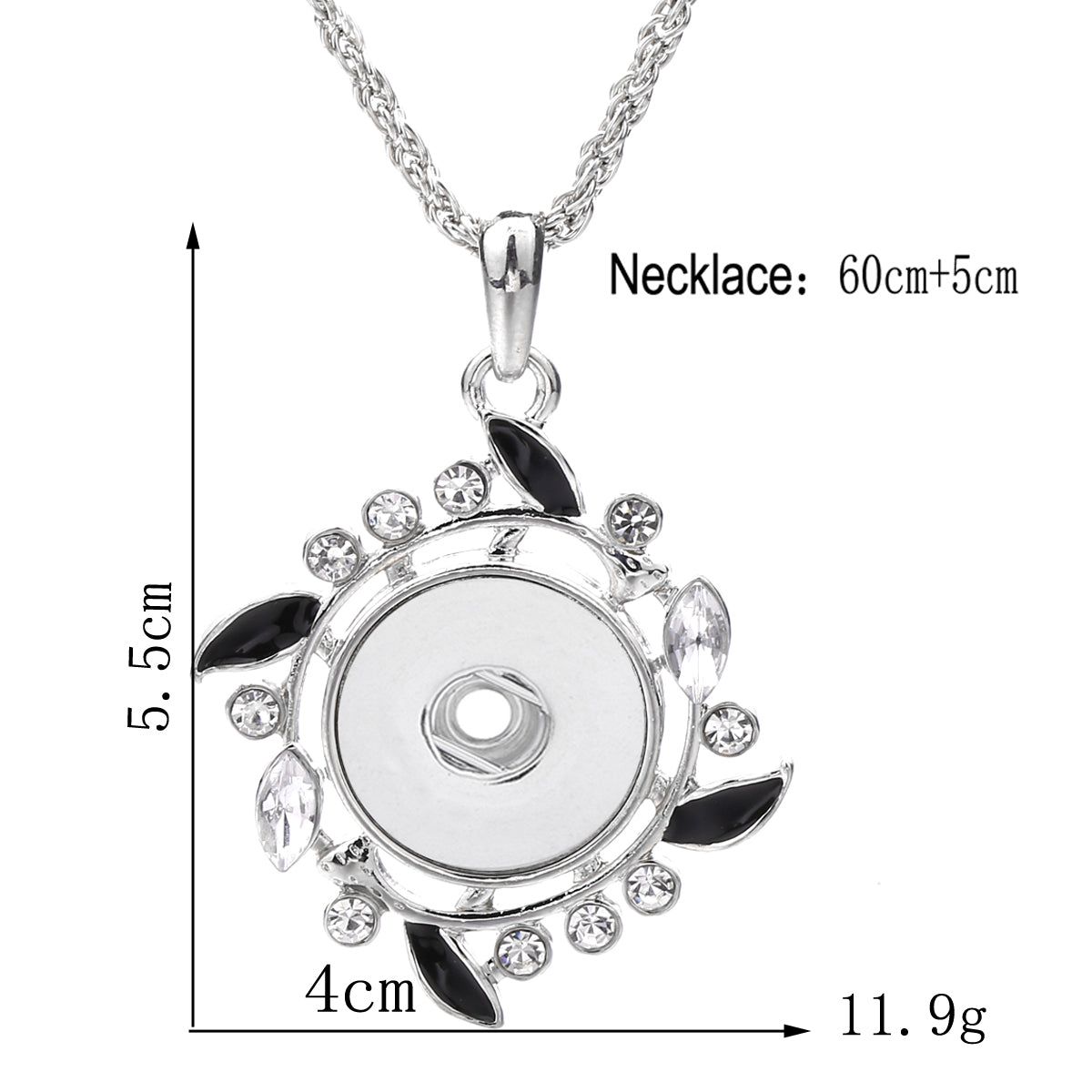 Vintage Laurel Leaf Snap Charm | 18mm Crystal Botanical Interchangeable Pendant
