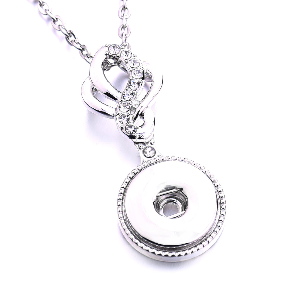 Twisted Floral Snap Charm | 18mm Rhinestone Interchangeable Pendant