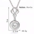 Twisted Floral Snap Charm | 18mm Rhinestone Interchangeable Pendant