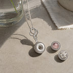Twisted Floral Snap Charm | 18mm Rhinestone Interchangeable Pendant