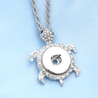 Rhinestone Turtle Snap Necklace | 18mm Interchangeable Charm Holder
