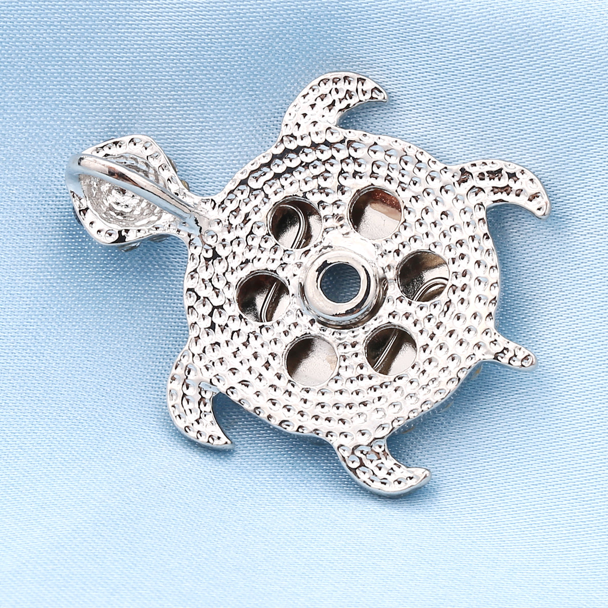 Rhinestone Turtle Snap Necklace | 18mm Interchangeable Charm Holder