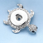 Rhinestone Turtle Snap Necklace | 18mm Interchangeable Charm Holder