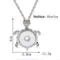 Rhinestone Turtle Snap Necklace | 18mm Interchangeable Charm Holder