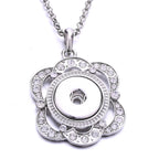 18mm Crystal Flower Interchangeable Snap Necklace