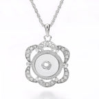 18mm Crystal Flower Interchangeable Snap Necklace