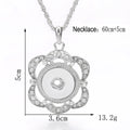 18mm Crystal Flower Interchangeable Snap Necklace