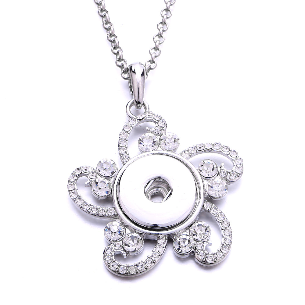 18mm Floral Interchangeable Snap Charm Necklace