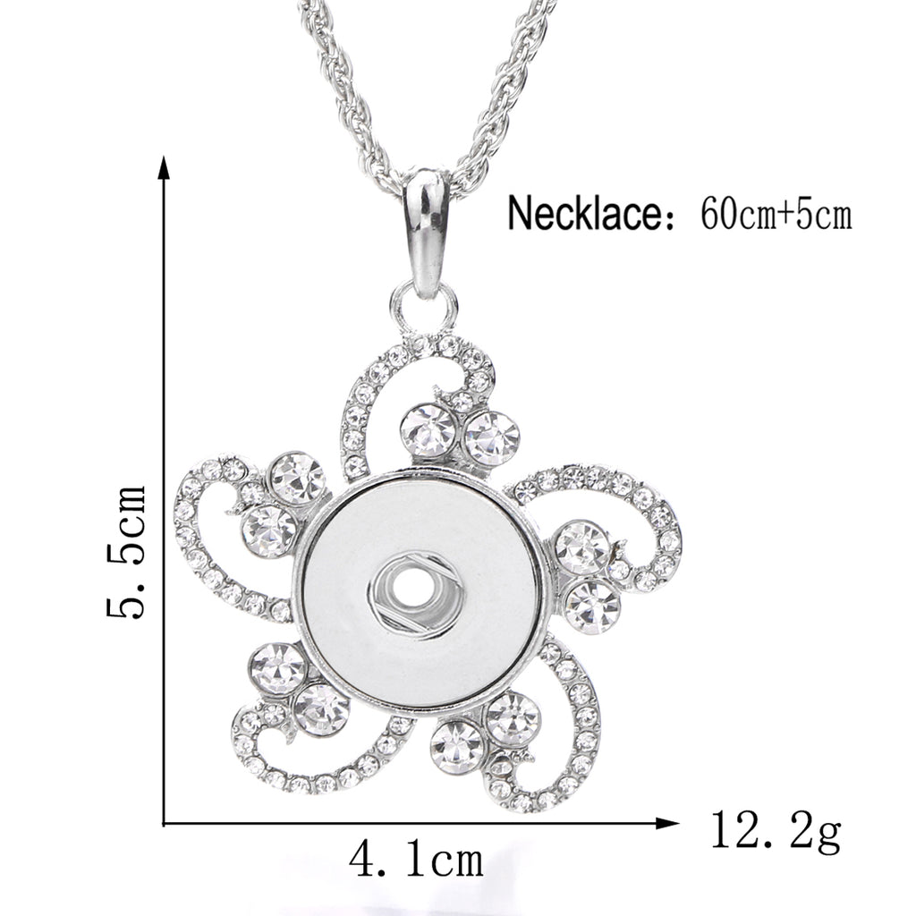 18mm Floral Interchangeable Snap Charm Necklace