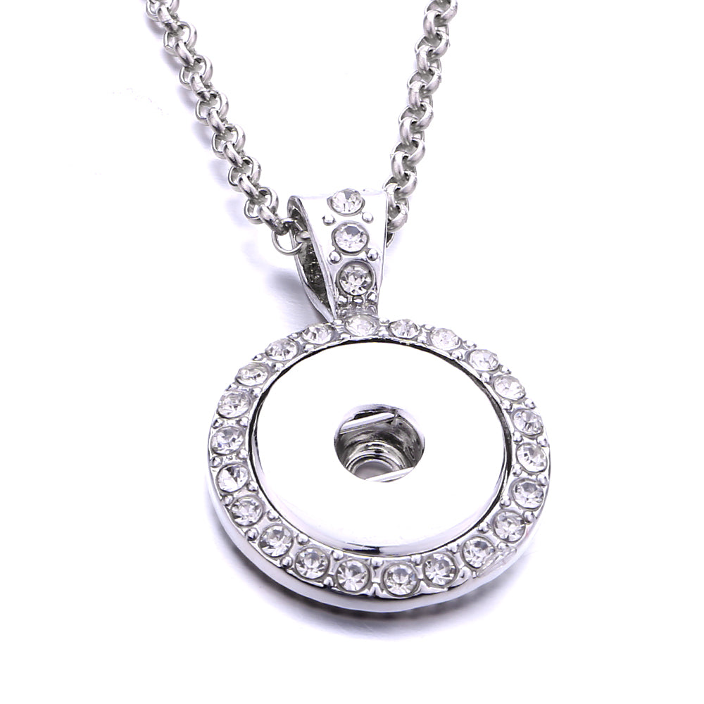 18mm Rhinestone Snap Charm Necklace | Interchangeable Pendant
