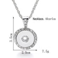 18mm Rhinestone Snap Charm Necklace | Interchangeable Pendant