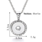 18mm Rhinestone Snap Charm Necklace | Interchangeable Pendant