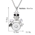18mm Owl Snap Button Necklace | Interchangeable Crystal Charm Pendant