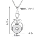 Silver Ribbon Crystal Snap Charm Necklace | 18mm Interchangeable