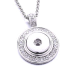 18mm Crystal Circle Interchangeable Snap Charm Necklace