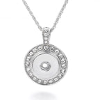 18mm Crystal Circle Interchangeable Snap Charm Necklace