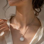 18mm Crystal Circle Interchangeable Snap Charm Necklace