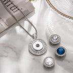 18mm Crystal Circle Interchangeable Snap Charm Necklace