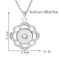 Silver Floral Snap Button Necklace | Interchangeable 18mm Charm