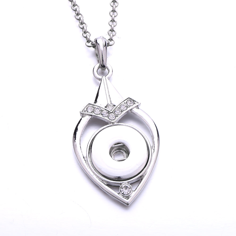 18mm Teardrop Snap Charm Necklace | Interchangeable Pendant