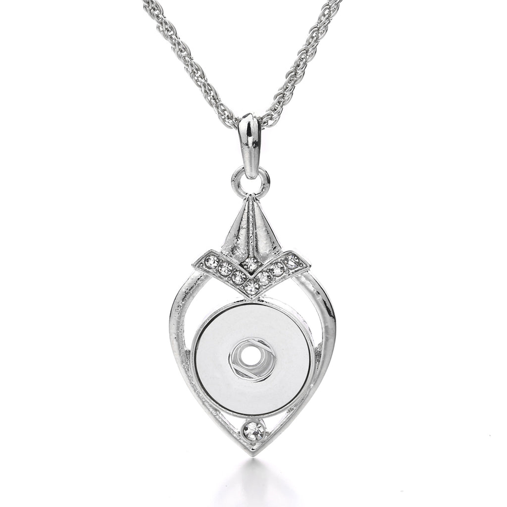 18mm Teardrop Snap Charm Necklace | Interchangeable Pendant