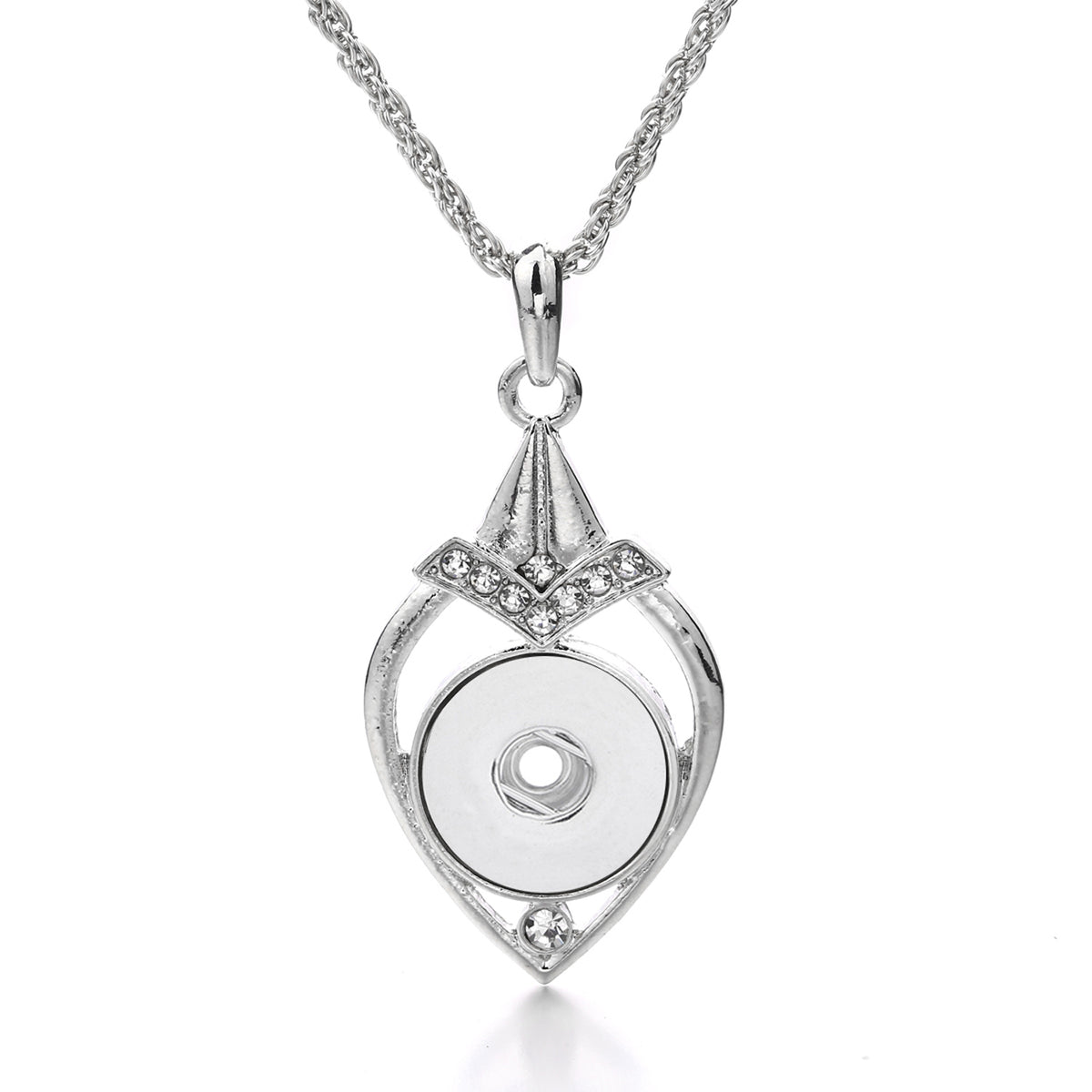 18mm Teardrop Snap Charm Necklace | Interchangeable Pendant