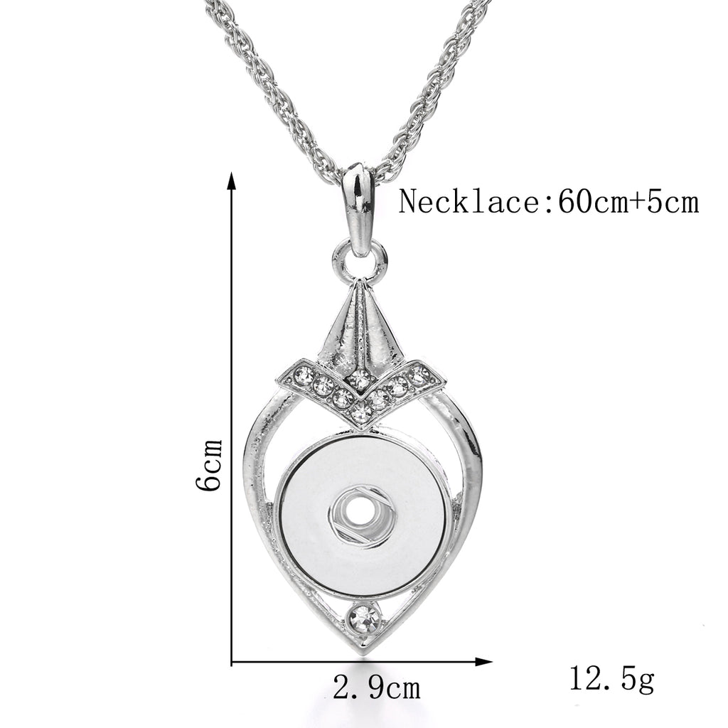 18mm Teardrop Snap Charm Necklace | Interchangeable Pendant