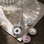 18mm Teardrop Snap Charm Necklace | Interchangeable Pendant