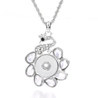 18mm Interchangeable Snap Charm Necklace | Rhinestone DIY Pendant Jewelry with Replaceable Charms