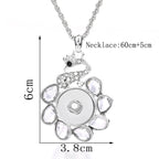 18mm Interchangeable Snap Charm Necklace | Rhinestone DIY Pendant Jewelry with Replaceable Charms