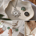 18mm Interchangeable Snap Charm Necklace | Rhinestone DIY Pendant Jewelry with Replaceable Charms