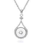 18mm Crystal Pendant Necklace | Elegant Silver Jewelry with Interchangeable Charm Design