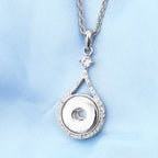 18mm Crystal Pendant Necklace | Elegant Silver Jewelry with Interchangeable Charm Design