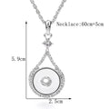 18mm Crystal Pendant Necklace | Elegant Silver Jewelry with Interchangeable Charm Design