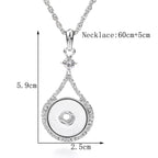 18mm Crystal Pendant Necklace | Elegant Silver Jewelry with Interchangeable Charm Design