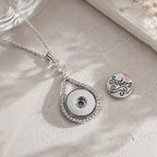 18mm Crystal Pendant Necklace | Elegant Silver Jewelry with Interchangeable Charm Design