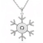 18mm Snowflake Rhinestone Snap Charm Necklace