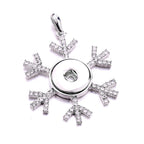 18mm Snowflake Rhinestone Snap Charm Necklace