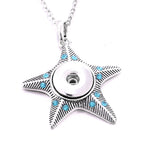 Textured Starfish 18mm Snap charm Necklace