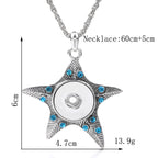 Textured Starfish 18mm Snap charm Necklace