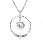 18mm Colorful Rhinestone Snap Charm Necklace
