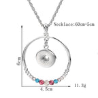 18mm Colorful Rhinestone Snap Charm Necklace