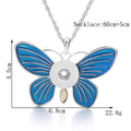 18mm Blue Butterfly Snap Charm Necklace