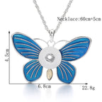 18mm Blue Butterfly Snap Charm Necklace