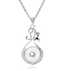 18mm Elegant Swan Snap Charm Necklace