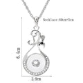 18mm Elegant Swan Snap Charm Necklace